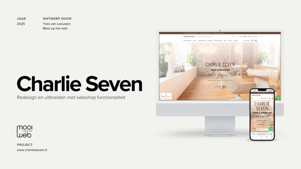 Porfolio Mooi op het web Website Charlie Seven